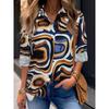 Simple And Clear Love Flower Print Ladies Casual Long Sleeve Lapel Shirt Outdoor Casual Ladies Shirt Urban Street Fashion Shirt