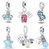 Hot Sale 925  Silver Charm Beads Glowing Luminous Firefly Star Light Bulb Pendant for Bracelet DIY Charms Jewelry