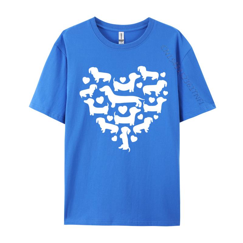 Leisure Tees Hip Hop Cotton Unisexs Top Tshirts Funny Dachshund Hearts Valentines Day Tshirt Black Shirt Graphic Tees