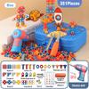 351stk/211stk Children DIY Tool Toys Set Electric Drill Screw Nuts Puzzle Toy Pretend Play Tool Kits 2D/3D Educational Toy