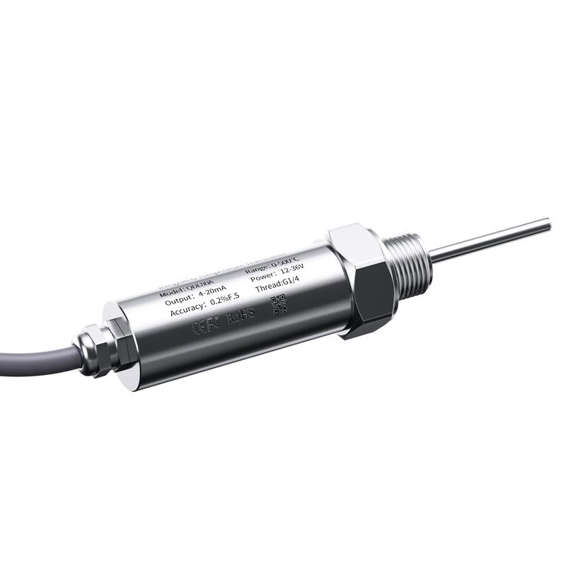 

Temperature Sensor G1/4 PT100 100C/200C Temperature Transmitter 4-20mA/0-5V/RS485 G1/4 Thread 0.5m Cable Temperature Transmitter 0-500C 0-10V