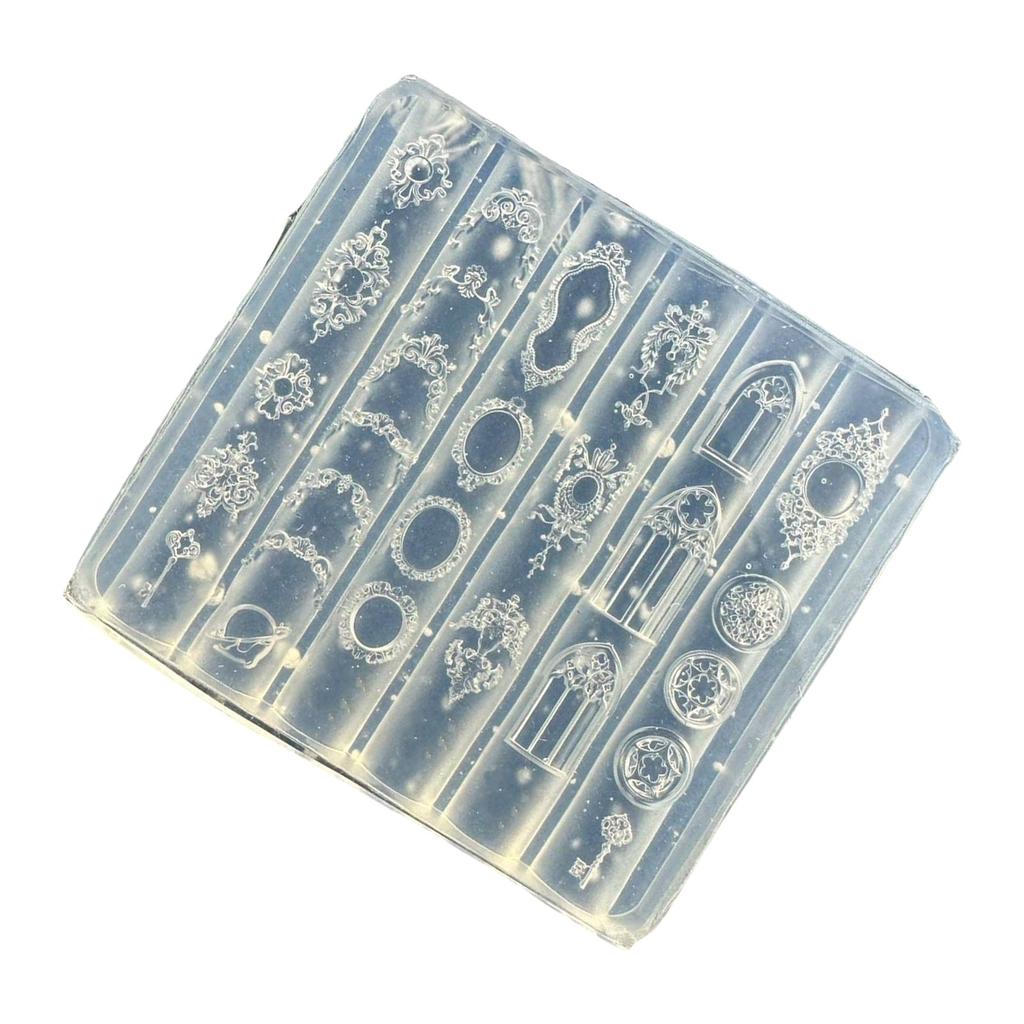 3D Baroque Relief Silicone Nail Art Mold With High Transparency Manicure Templates For Home Salon Decoration