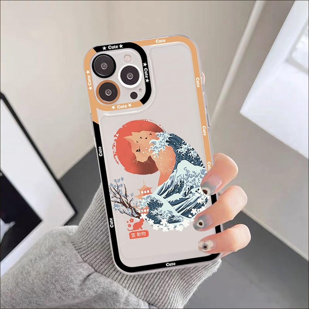 JAMULAR Neko Ramen Japan Cat Anime Phone Case For IPhone 11 12 13 Mini Pro XS MAX 8 7 6 6S Plus X 5S SE 2020 XR Clear Case
