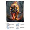 1pc Flame Tiger Blanket - Soft Flannel-like Texture, All-Season Luxury Bedspread/Throw - Machine Washable Polyester - Perfect Gi