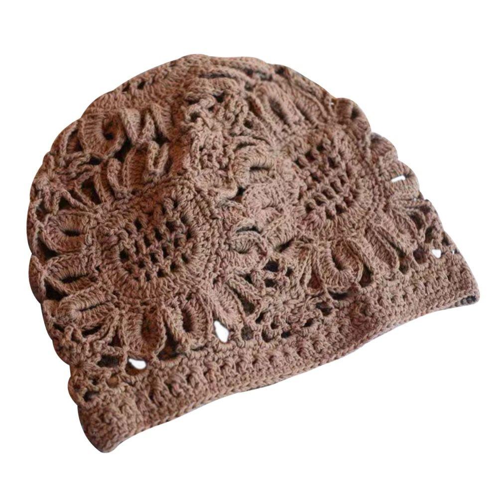 Kwiaty Beret Czapka Koronkowa Czapka Skullies Oddychająca Czapka Dzianinowa dla Kobiet