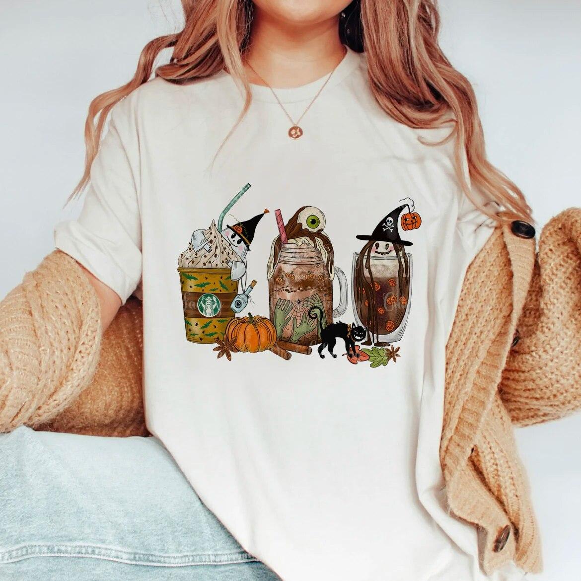 

Футболка Halloween Street Trend в стиле 90-х с коротким рукавом. Модная летняя футболка с круглым вырезом. Топ с забавным принтом. WoUnisex. Футболка с рисунком одежды. 4XL