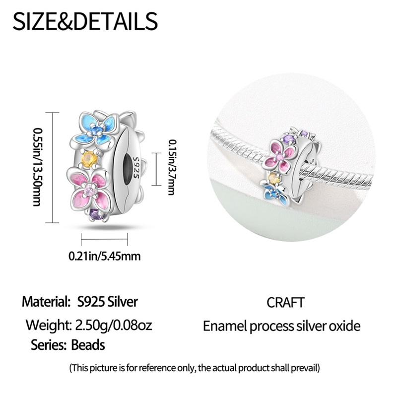 100%Stering Copper Flower Safety Buckle Clasp Clip Charms Bead Fit Original Bracelet Diy For Women Jewelry