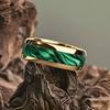 with Red Abalone Shell Inlay Rings Fashion 8mm Black Men Stainless Steel Ring for Men Wedding Band Jewelry Drop Shipping