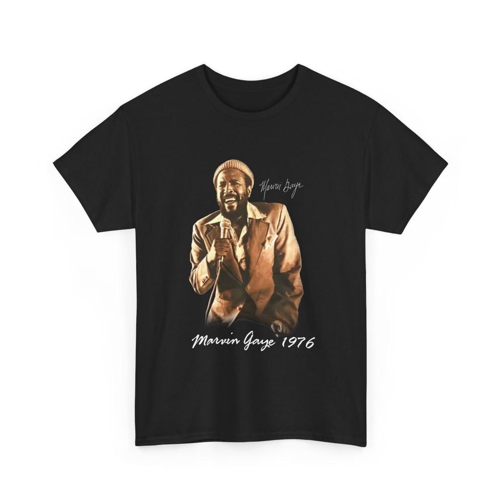 

Vintage 1976 Live Tour Marvin Gaye Shirt Classic Black Men Unisex Unisex T-Shirt L