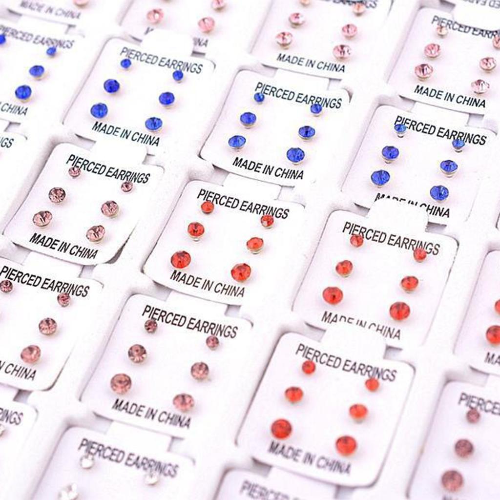 1 Box Comfortable Ear Studs Crystal Fashion Accessories Hypoallergenic Ear Studs Elegant Ear Pin Suitable for Women Girl