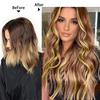 12 tommer 4 stk/sæt Clip-in Hårforlængelser Dame Kort Body Wave Paryk Hårstil Velegnet til Daglig Brug Varmebestandig Fiber Paryk Stykke