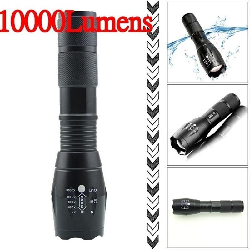 18650 Battery+Charger MT 10000LM T6 Zoomable Tactical LED Flashlight Torch 18650 Battery+Charger MT 10000LM T6 Zoomable Tactical LED Flashlight Torch