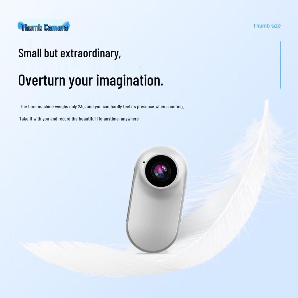1080P HD Anti-Shake Thumb Action Camera with Lapel Clip for Cycling, Pets, Vlogs & More