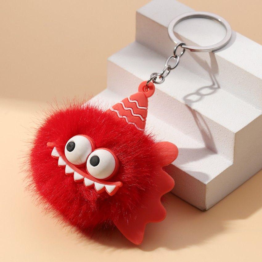 Adorable Big-Eyed Dinosaur & Shark Plush Keychain Single-ring Chain