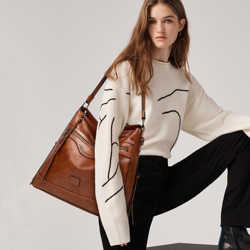 Women's Bags, Retro Handbags, Trendy Crossbody Bags, Spring and Summer Commuting Bucket Bags, Large-capacity Single-shoulder Bags