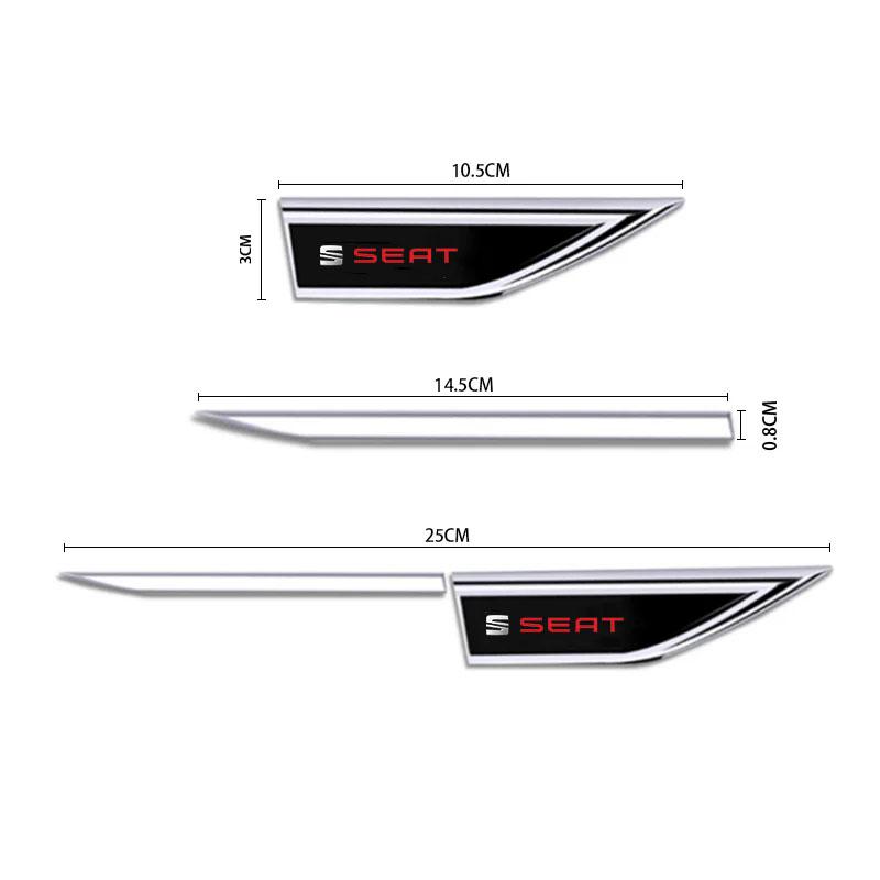 zjcr6 3D Metal Emblem Car Sticker Fender Blade Decal Badge Decal for Seat Leon Ateca Arona Altea ltea Toledo Tarraco Accessories