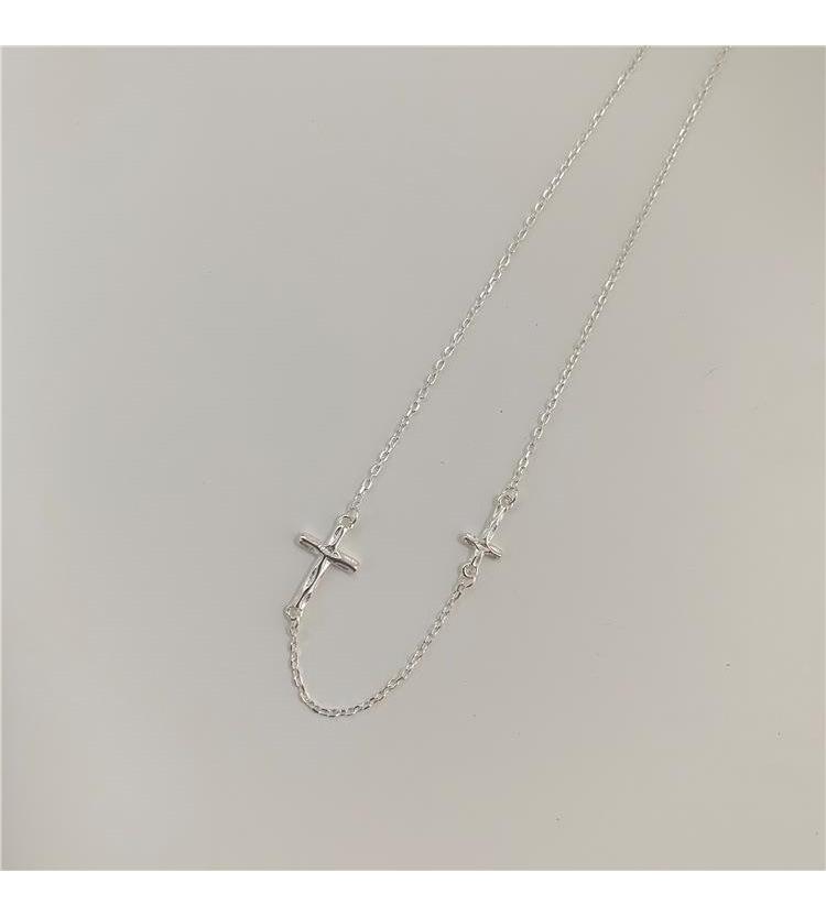 

925 Sterling Silver Women s Neck Chain Jewelry Irregular Cross Choker Necklaces Luxury Accessories Wholesale Jewellery Money 925 серебряный