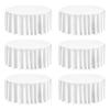 White Round Tablecloths 6 Pack, 132 Inches in Diameter, Stain- & Wrinkle- Resistant, Machine Washable Table Clothes, Polyester Fabric Table Covers for