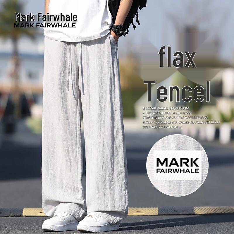 MARK FAIRWHALE Men s Tencel Linen Loose Casual Pants 3XL