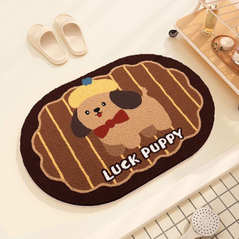 Household Dachshund Imitation Cashmere Foot Pad Toilet Bathroom Absorbent Floor Mat Entry Bedroom Door Mat Bathroom Mat