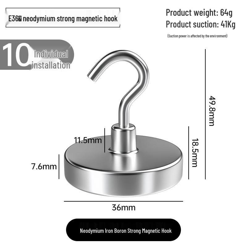 Silné magnetické lepicí háčky, bez vrtání, pro vysoké zatížení, velká velikost pro použití v kuchyni/na lednici.