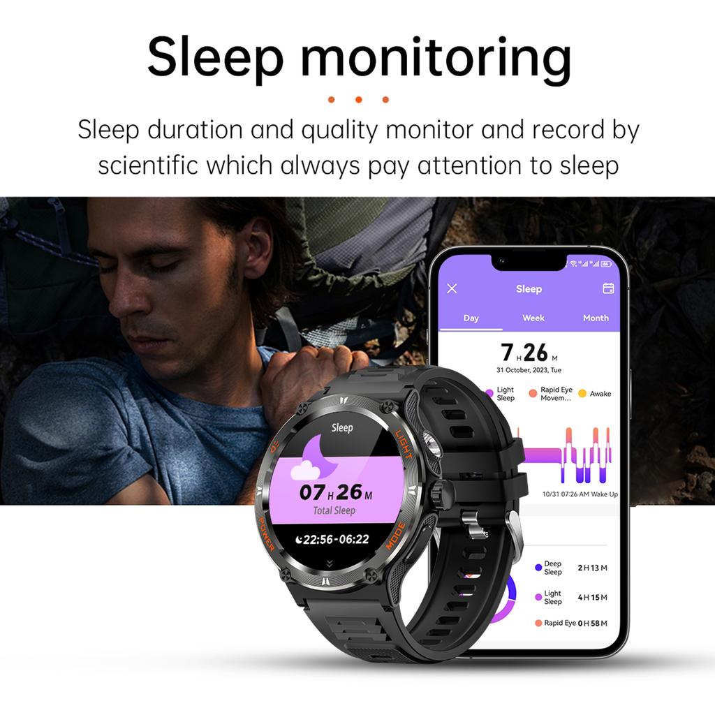 Smart Watch Answer/Make Call Waterproof Smartwatch with Flashlight Heart Rate/Sleep Monitor Fitness Watch for Men Women