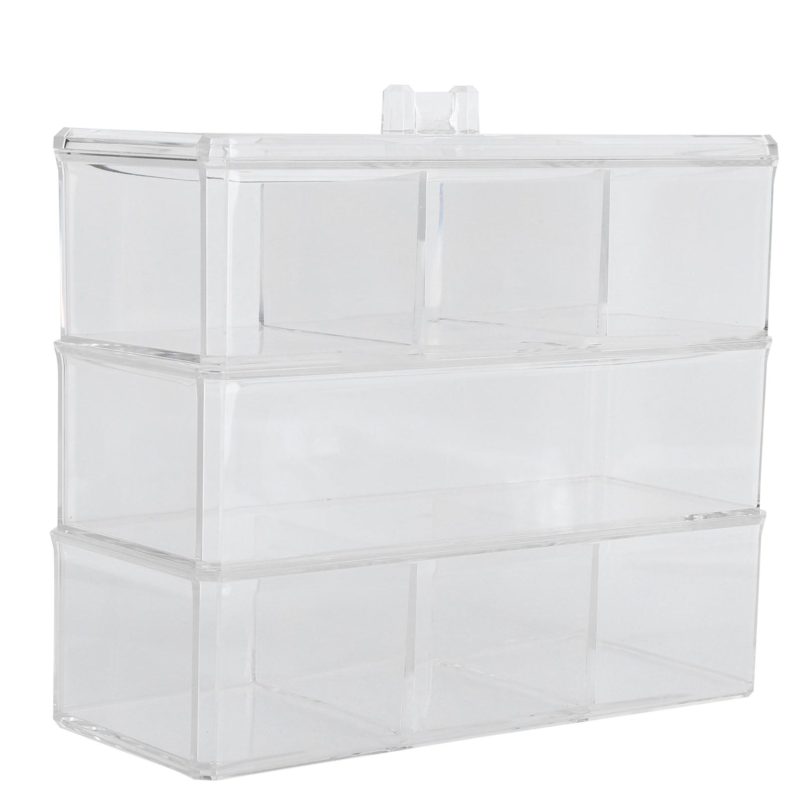 

Multifunctional Storage Box Jewelry Cosmetics Transparent Organizer for Bathroom Countertop