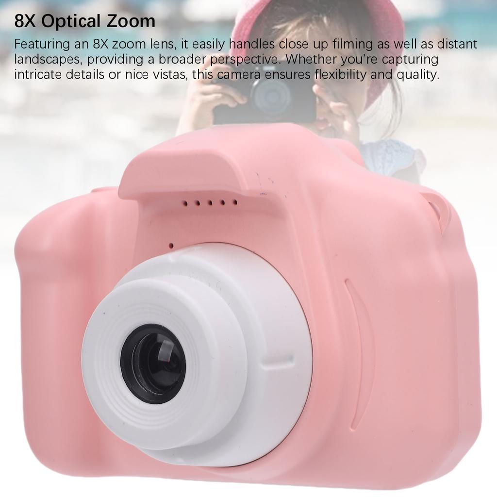 Digital Camera 1080P 48MP Timed Loop Recording 8X Optical Zoom Portable Camera with Filters Game Music for Daily Use Travel Roseate
