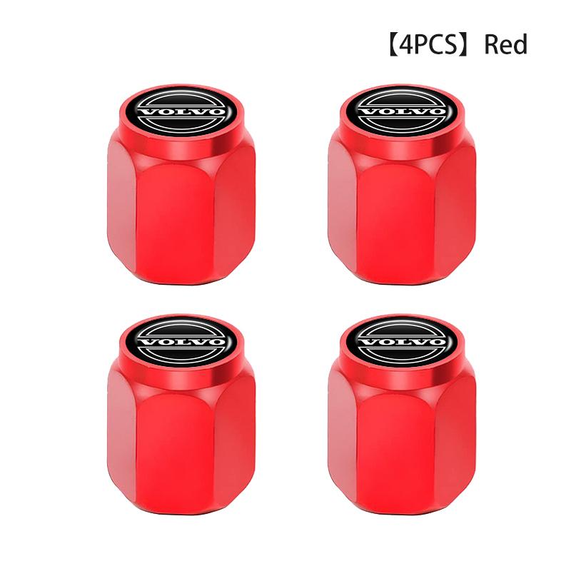 juchq4 4pcs Anti Theft Car Tire Valve Caps Universal Auto Wheel Stem Covers For Volvo XC90 V90 V60 V40 S80 S60 S90 C40 XC60 XC40 V70