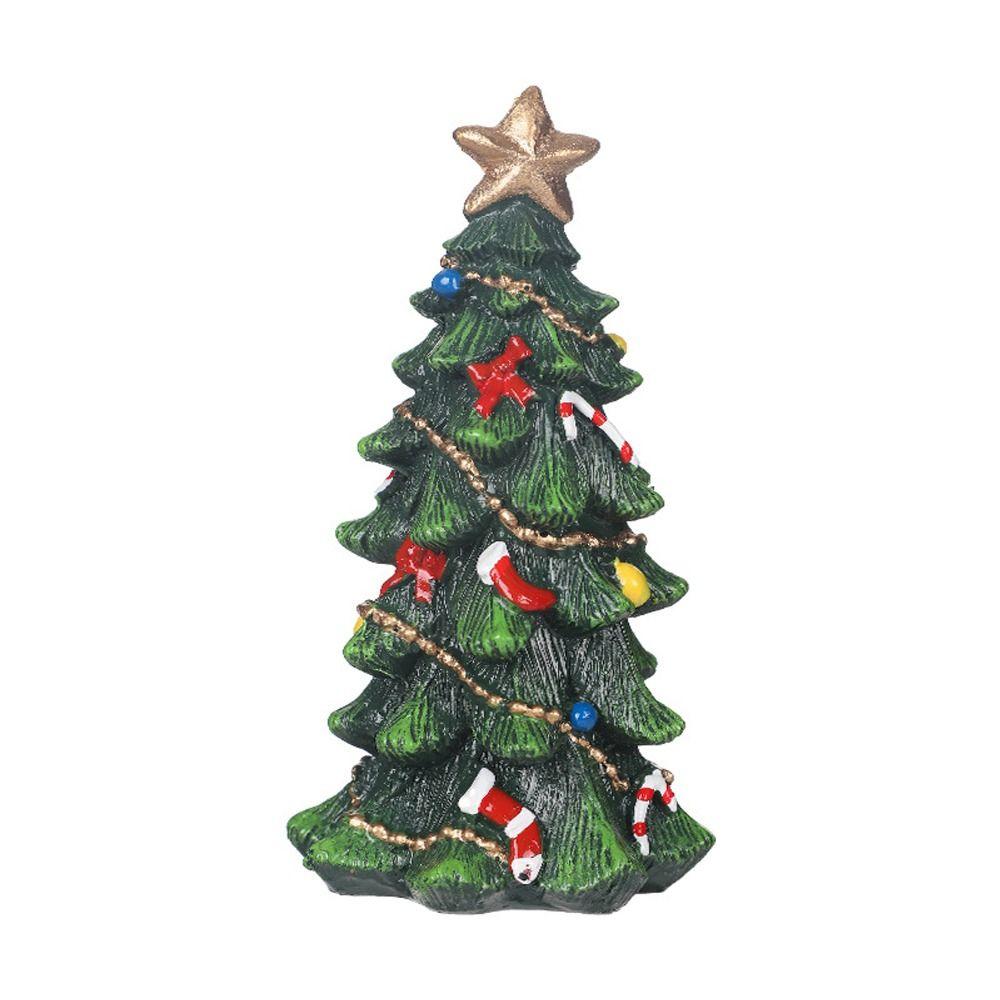 Lifelike Mini Christmas Tree Statue Resin Christmas Tree Ornaments  Home Xmas Decor