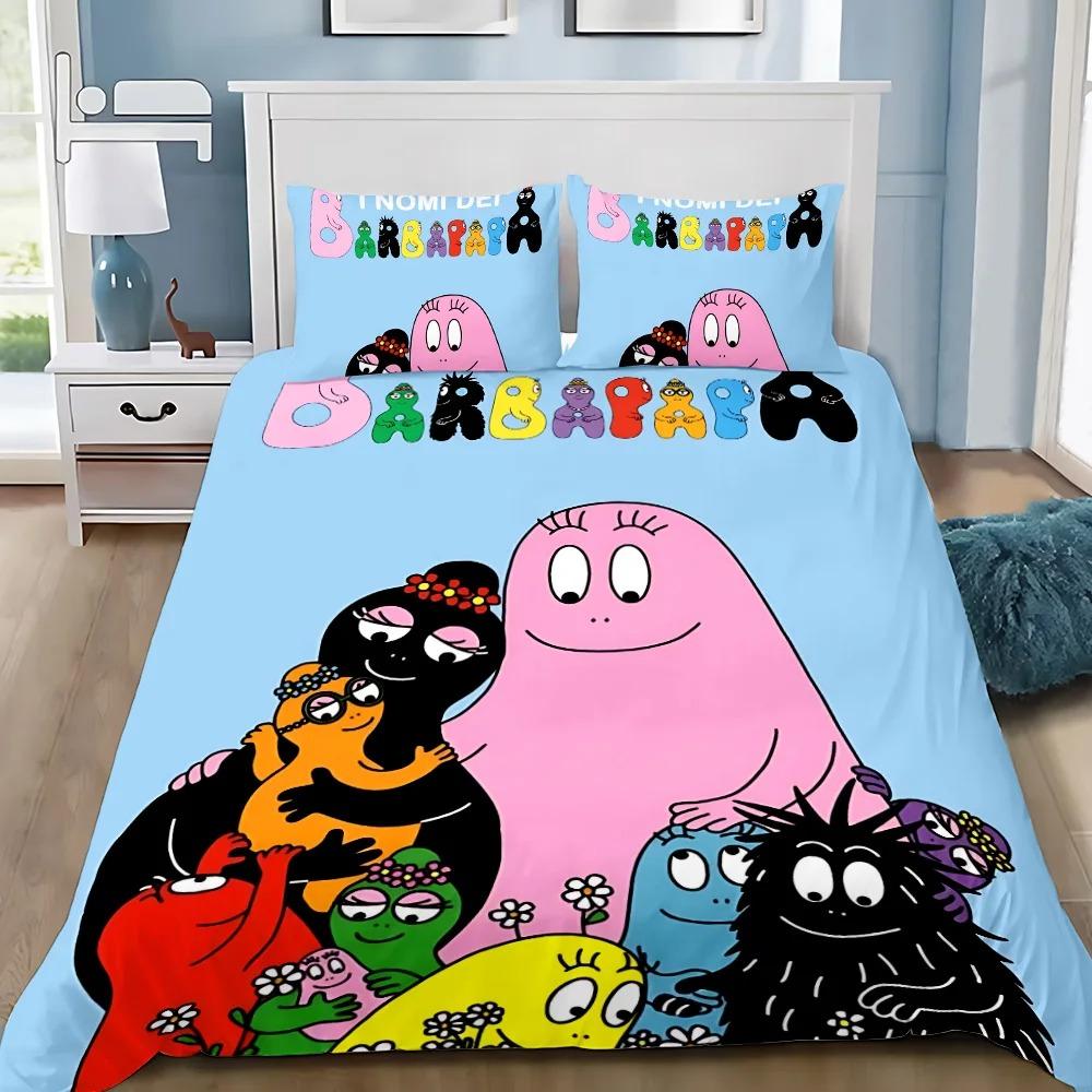 

Cartoon B-Barbapapa Bedding Set For Bedroom Soft Modern Bedspreads Comefortable Kids Duvet Cover Quilt Cover And Pillowcase AU Double 180x210cm