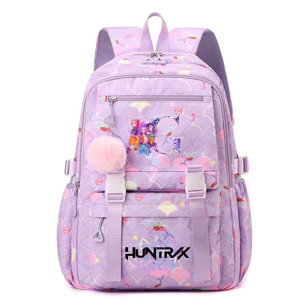 Anime 26 English Letters Printed Backpack Schoolbag for Teenager Student Girl Boy Bookbag Large Capacity Waterproof Travel Bag Gift Mochila