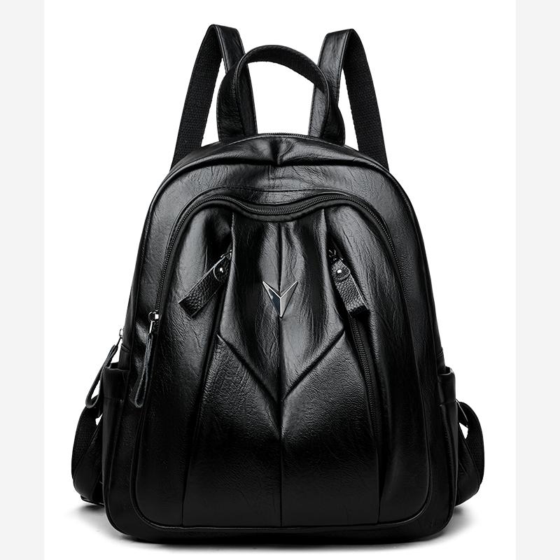 

Ladies Casual Back Pack Designer High Quality Leather Women Shoulder Bag Luxury School Bags Large Capacity Backpacks Daily Use 29cm 13cm 34cm чёрный