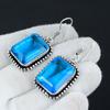 Náušnice s drahokamem Swiss Blue Topaz, Náušnice ze stříbra 925, Stříbrné náušnice Boho Jewelry, Náušnice Bohémské Dárky, Náušnice pro ženy