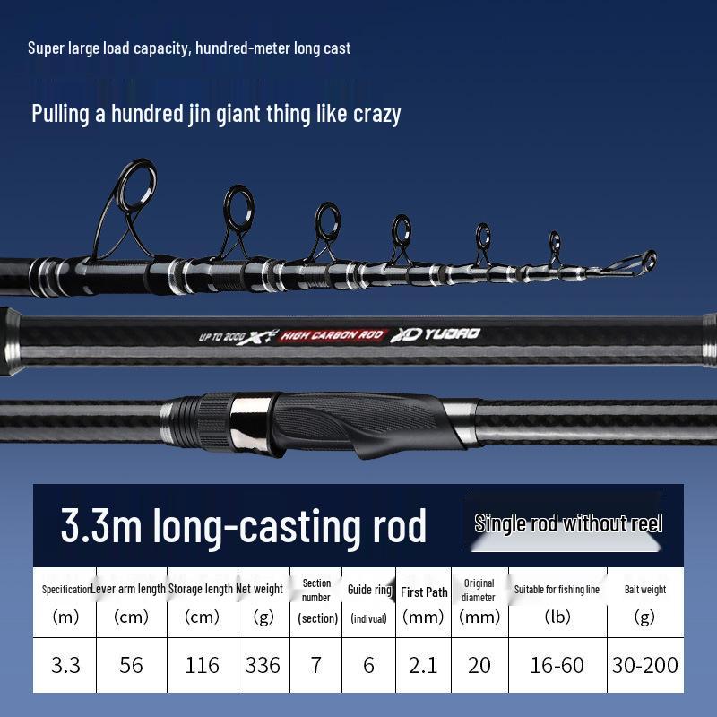 Enhanced Carbon Fiber Sea Fishing Rod Set - Super Hard, Long Casting Rod for Rock Fishing