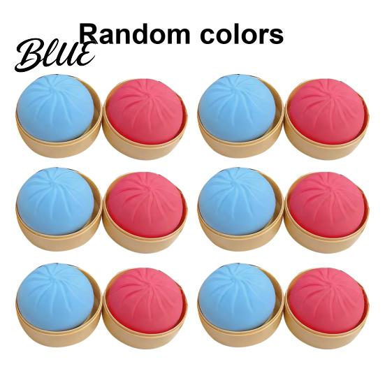 Simulated Bun Shape Toy 12Pcs Steamed Stress Ball with Steamer Anti-Anxiety Glitter Cartoon TPR Dumpling Squeeze Dough Fidget Sensory Relaxation