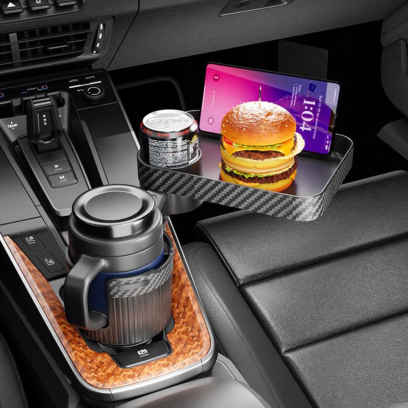 Portable Car Cup Meal Tray Expanded Holder Attachable Adjustable Cup Tray Car Food Desk Table Holder Rotatable