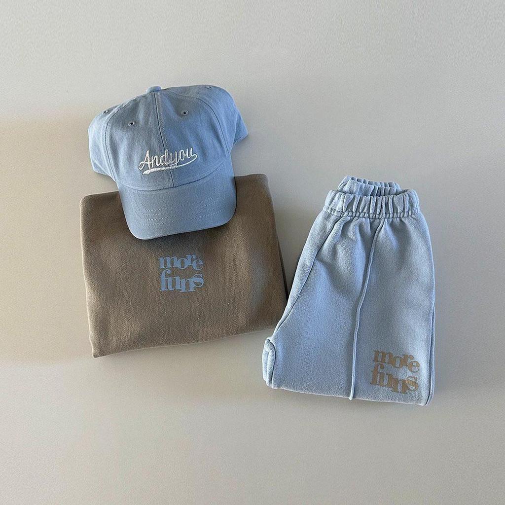 Trendy Color Block Cotton Sweatshirt & Jogger Set for Kids