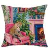 Leopard flower flamingo pattern printing pillowcase home room decoration pillow cover living room sofa cushion cover