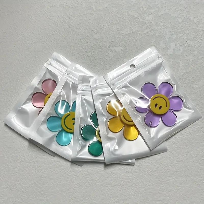 5pcs Creative cute colored acrylic smiley face refrigerator magnets magnet stickers photo information fixed magnet stickers