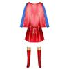Women's Sexy Patent Leather Cape Superman Costume for Halloween Cosplay