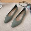 Flat Shoes for Women Fashion 2024 New Solid Colour Knitting Female Casual Ballet Flats Footware Breathable Mesh Comfort Loafers