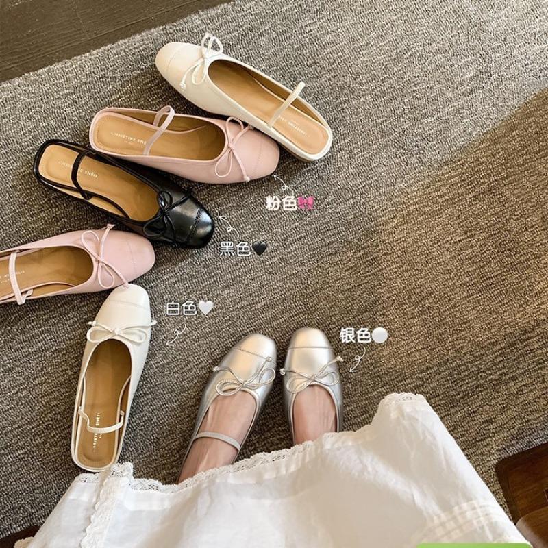 Riemchens Ballerinas Damen Schleife Runde Spitze Freizeitschuhe