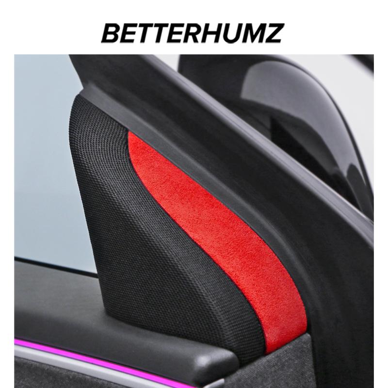 Betterhumz For Tesla 2018 Model 3 Highland Model Y Juniper 2025 Made of Alcantara Car Interior Door Speaker Decor Trim Stickers