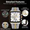 Fashion Square Quartz Watch Men's Luxury Steel Strip Business Date Chronograph Watches