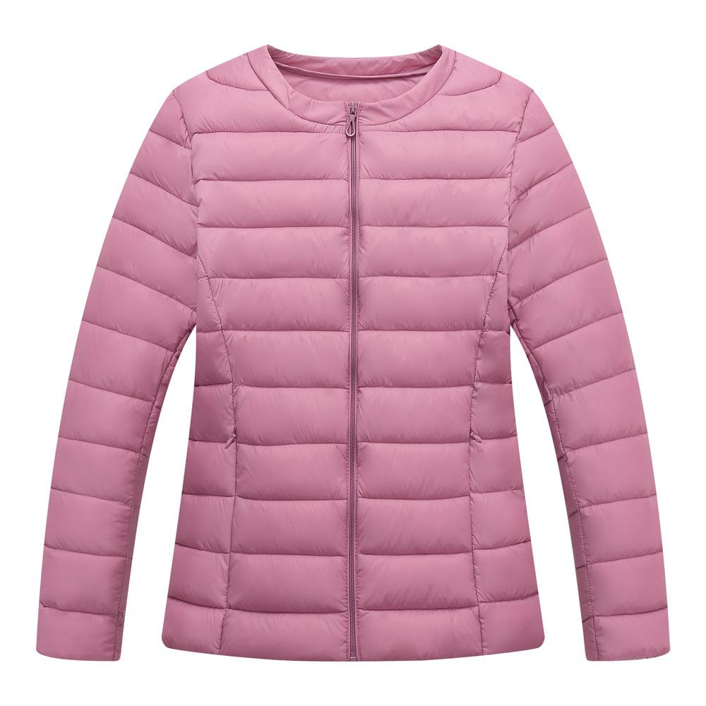 New Autumn and Winter Round Neck Light Women's Cotton-padded Jacket with Korean Version of Large Size Collarless Short Cotton-padded Jacket Coat.