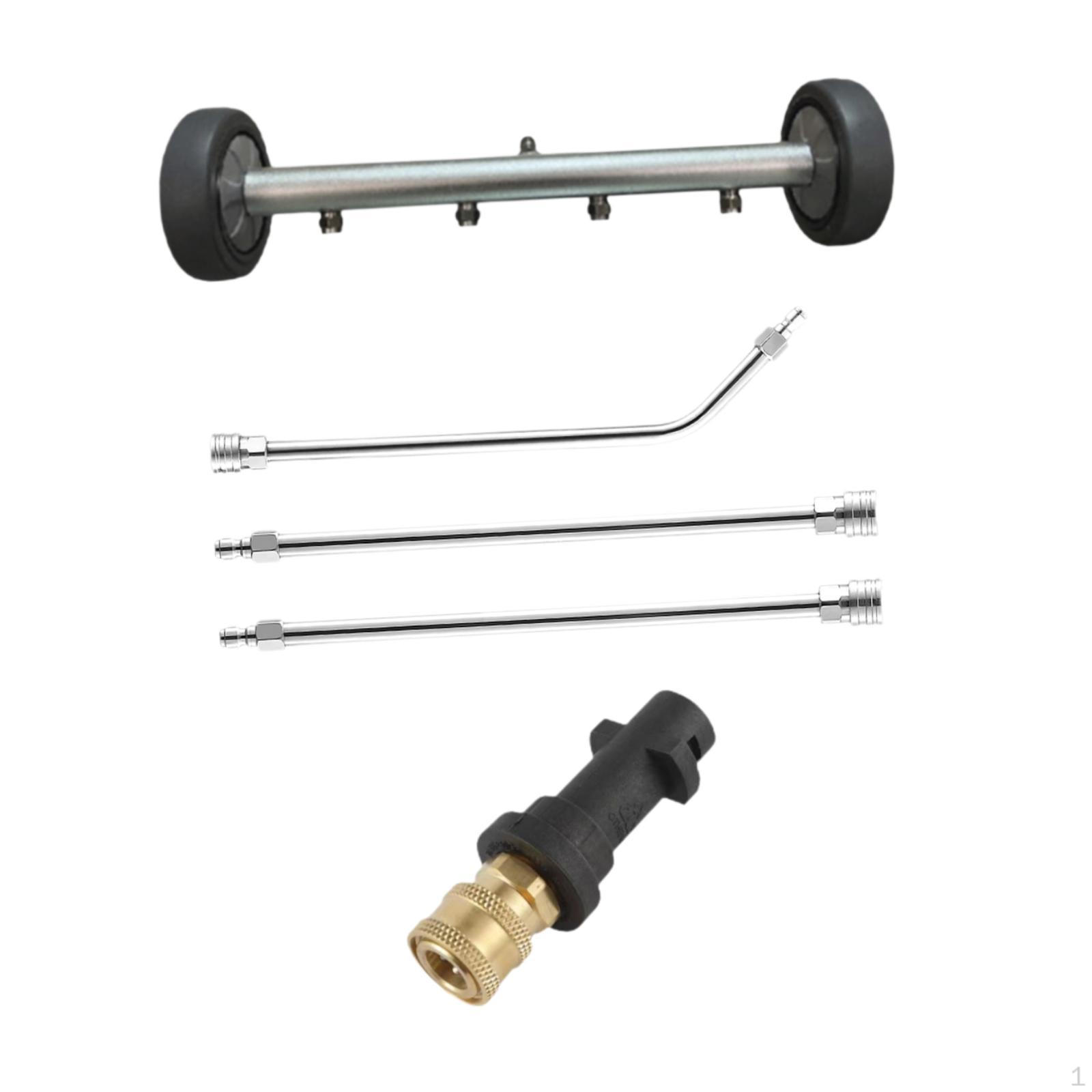 

Pressure Washer 4000 PSI 4 Hole Nozzle with 3 Extension Rods Underbody Car Wash Water Broom чорний