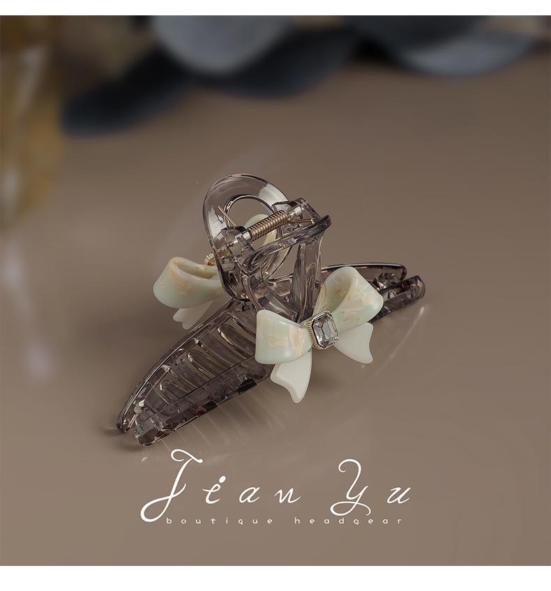 Translucent Acrylic Bow Claw Hair Clip - Stylish and Gentle Accessory for Women