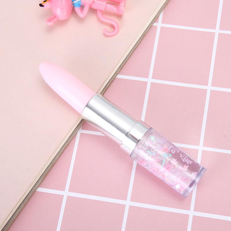 Lipstick Gel Pen 0.5mm Creative Cute Student Stationery Flow Sand Pen