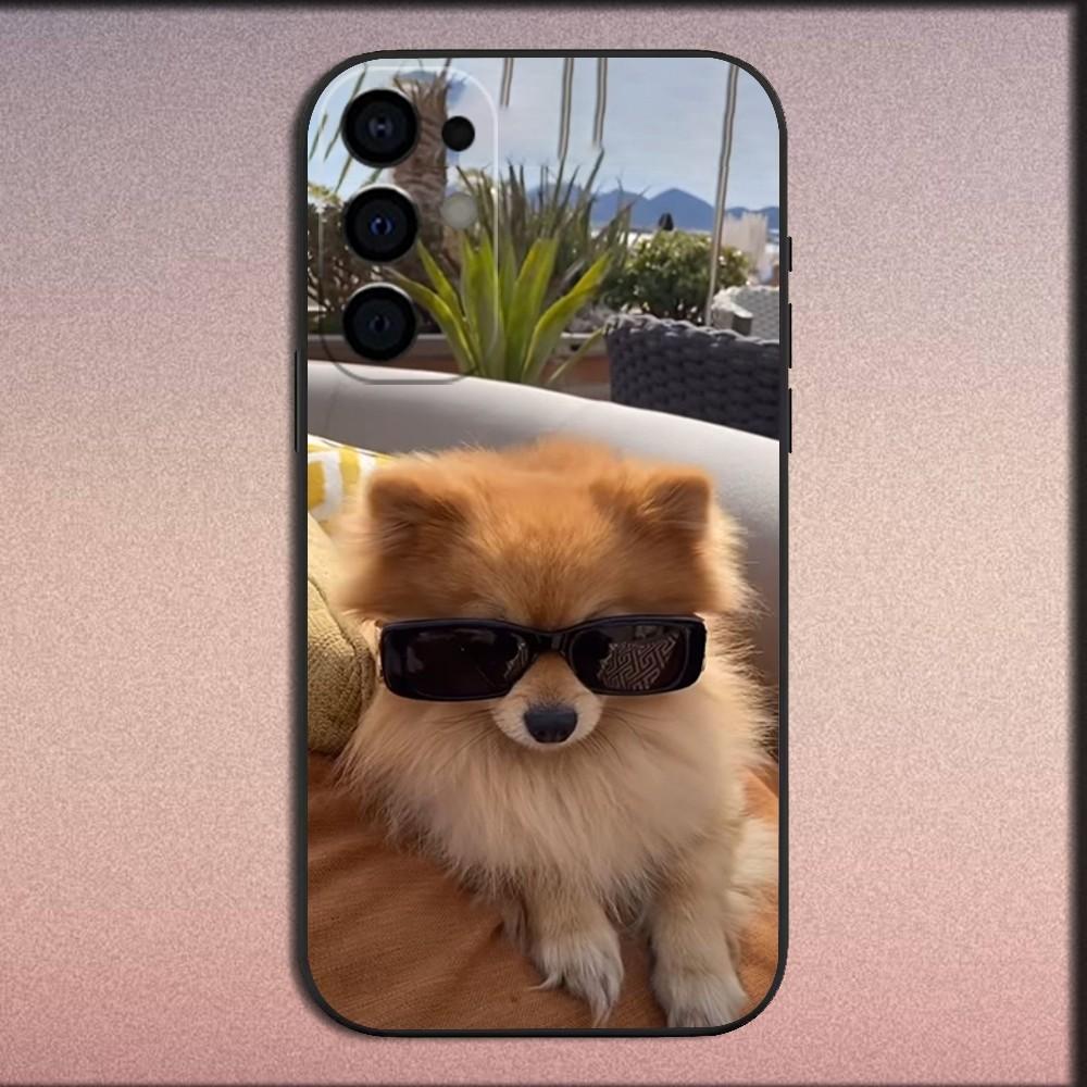 Coque de téléphone pour chien Poméranien pour Samsung S25, S24, S21, S22, S23, S30, Ultra, S20, Plus, Fe, Lite, Note, 10, 9, 5G Housse souple noire